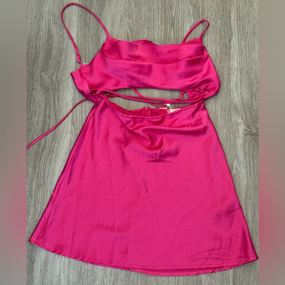 Hello Molly Pink Satin Dress